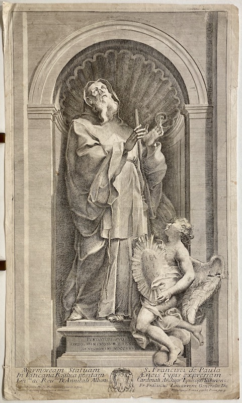 Marmoream Statuam S. Francisci de Paula in Vaticana Basilica / Estatua de Marmol de San Francisco de Paula en la Basilica del Vaticano