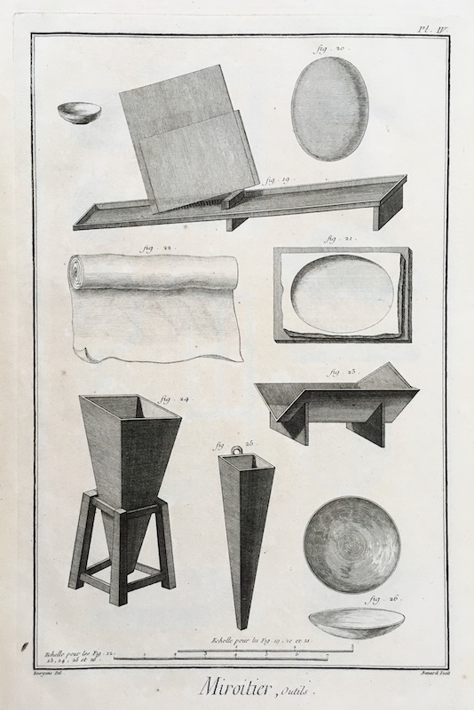 Espejos - Miroitier, Outils - Pl. IV
