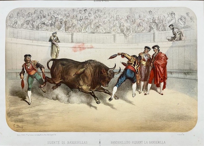 Corrida de Toros: Suerte de Banderillas ; Banderillero Piquant la Banderilla