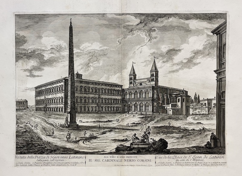 Veduta della Piazza di S. Giovanni Laterano dalla parte dell' Ospedale ; Vue de la Place de St. Jean de Lateran du coté de l' Hopital