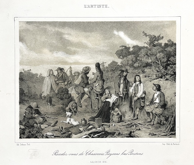 Rendez vous de Chasseurs, Paysans bas-Bretons (Salon de 1841) [Encuentro de cazadores y agricultores de la Baja Bretaña]