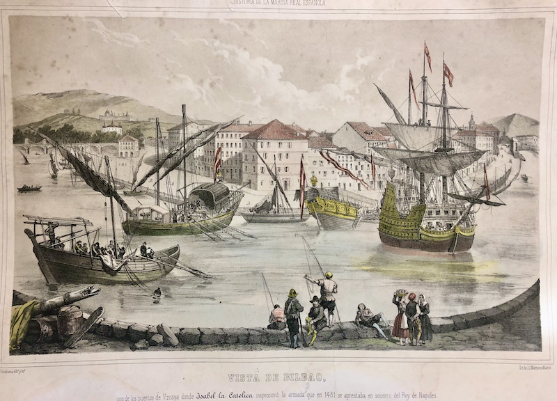 Vista de Bilbao - Uno de los puertos de Vizcaya donde Isabel la Católica inspeccionó la armada que en 1481 se aprestaba en socorro del Rey de Nápoles