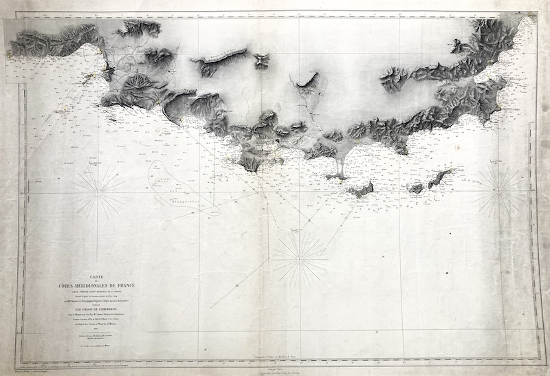 Carte des Côtes Meridionales de France partie comprise entre Marseille et St. Tropez [Marsella y Saint Tropez]
