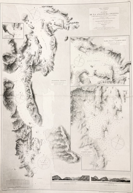 América Meridional - Costa Sudoeste - Planos de la Angostura Inglesa y de los Fondeaderos Adyacentes [Chile - Patagonia]