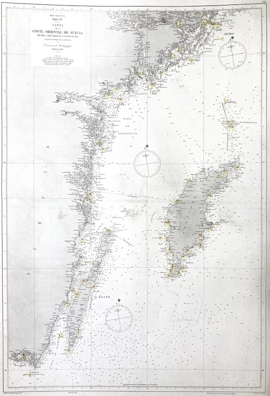 Carta del Mar Báltico, Hoja III - Mapa de la Costa Oriental de Suecia desde Carlskrona a Estocolmo