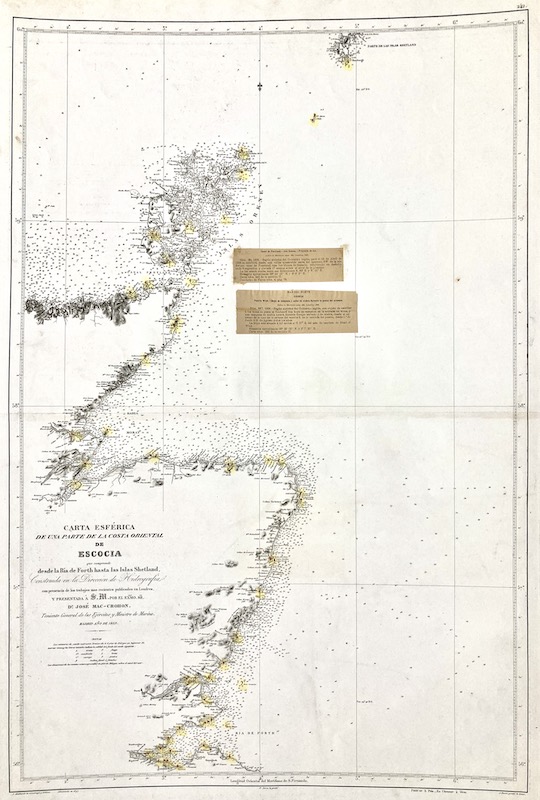 Carta Esférica de una parte de la Costa Oriental de Escocia