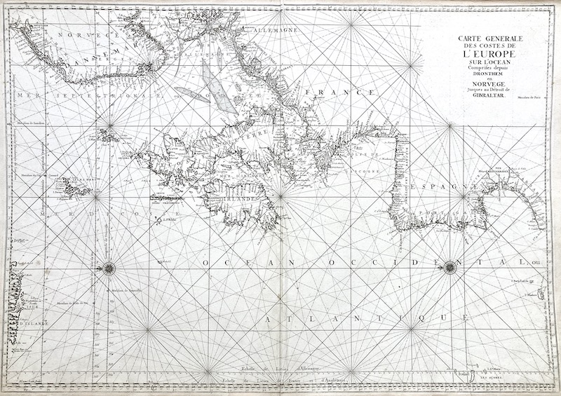 Carte Generale des Costes de L' Europe sur l' Ocean - Comprises depuis Dronthem en Noruege jusques au Detroit de Gibraltar