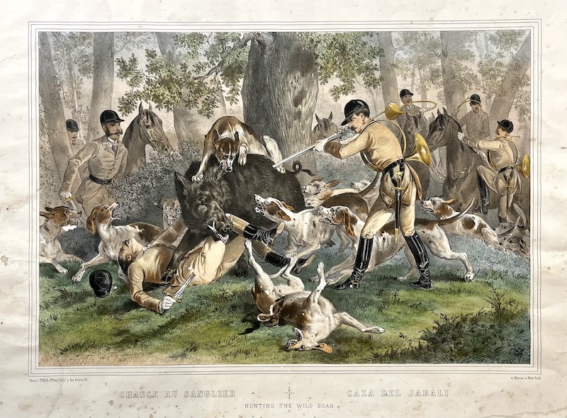 Chasse au Sanglier ; Caza del Jabali ; Hunting the Wild Boar