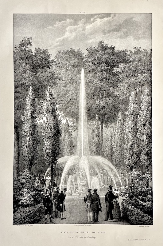 Vista de la Fuente del Cisne en el R. Sitio de Aranjuez