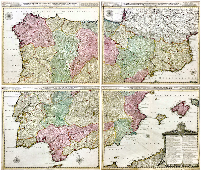 Division Generale  d' Espagne et de Portugal - (4 Hojas)