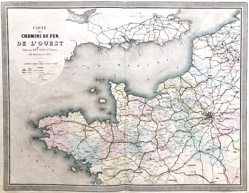 CHEMIN DE FER - Carte des Chemins de Fer de l' Ouest [Francia]