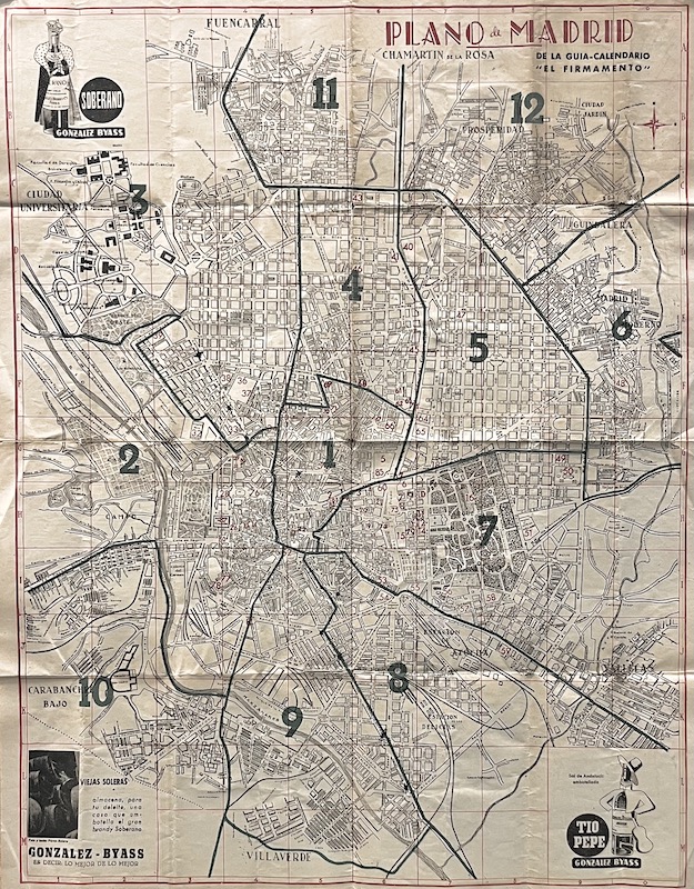 Plano de Madrid de la Guia-Calendario "El Firmamento"