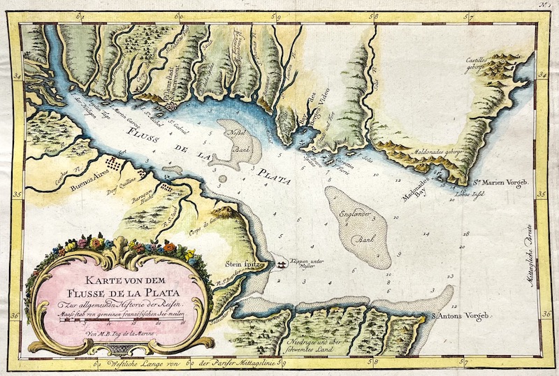 Karte Von Dem Flusse De La Plata [Mapa del Río de la Plata]