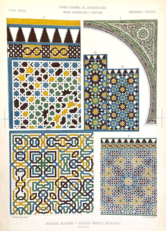 Museo Español de Antigüedades - Mosaicos, Aliceres y Azulejos Árabes y Mudéjares (Lámina II)