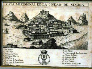 Vista meridional de la ciudad de Xixona (Jijona)