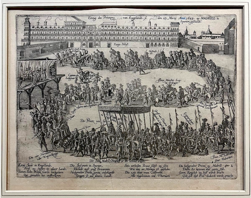 Einzug des Printzen van Engellandt foden 23. Martij Anno 1623 zu Madrill in Spanien geschehen / Llegada al Alcazar de Madrid del Príncipe de Gales el 23 de marzo de 1623