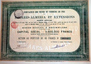 Compagnie des mines et chemins de fer de Bacares-Almeria et extensions
