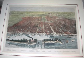 Exposicion Universal de Filadelfia. Vista panoramica de la ciudad y del parque de Fairmount