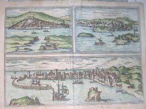 Sibinium Ptolomeo sicum vulgo Sibenicho/ Parens sive Parentium vulgo Parenzo / Modon sive Modona...Peloponesi in Morea (Sibenik, Porec, Modon)