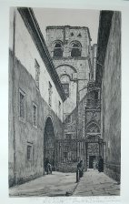 Oviedo Cathedral, the romanesque tower and bishop's Palace