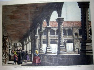 Claustro de los Reyes en el Convento de Santo Tomas, donde se halla instalada la Exposicion Agricola