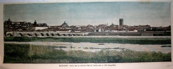 Badajoz, Vista de la ciudad por la parte del O.