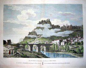 Vista del puente de Monistrol y de la montaña de Montserrat