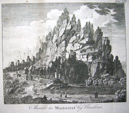 Ansicht des Monserrat bey Barcelona (Montserrat)