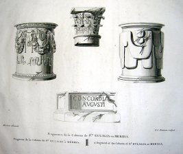 Fragmentos de la columna de Santa Eulalia en Merida