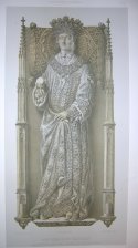 Don Juan II de Castilla. Estatua del tamaño natural sobre su sepulcro en la Cartuja de Miraflores