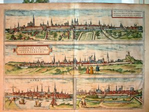 Brunopolis vulgo Brunsvicum / Luneburgum nobilis Saxoniae / Brema / Aldenburgum Holsatiae (Brunswick, Luneburg, Bremen, Oldenburg)
