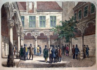 The bourse at Antwerp, recently destroyed  by fire (La Bolsa de Amberes)