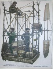 Barquilla y motor del Aerostatico electrico de los Hermanos Tissandier