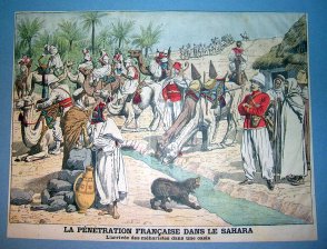 La Penetration francaise dans le Sahara, L'arrivee des meharistes dans une oasis