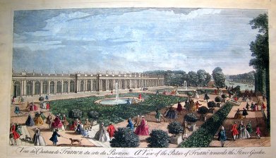 Veue du chateau de Trianon du cote du Parterre / A View of the Palace of Triano towards the Flower Garden