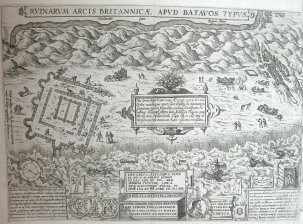 Ruinarum Arcis britannicae apud batavos typus. Katwijk