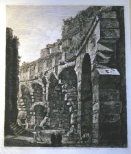Veduta di porzione degli avanzi dell' Ambulacro del piano terra nel Colosseo