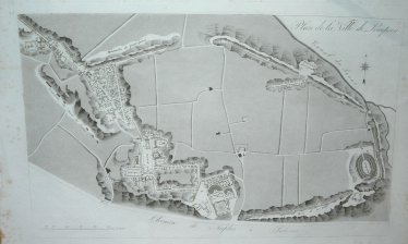 Plan de la Ville de Pompeia (Pompeya) / Chemin de Naples a Palerme (Napoles y Palermo)