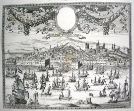 Ankunfft Konigs Caroli des III in Hispan Zu Lissabon. Aº 1704 den Marti (Lisboa)