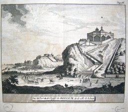 Vue du Portand de L'Eglise de Bellem and de celle de S. Amat