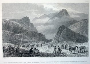Chaine de montagnes de l'Atlas vue du Detroit de Gibraltar / View of the chain of the Atlas mountains taken from the strait of Gibraltar