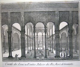 Cortile dei Lioni nell antico Palazzo dei Re Mori di Granata