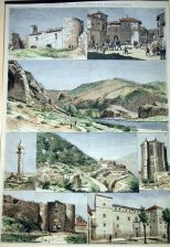 Apuntes de la Provincia de Guadalajara, varias vistas: Zorita, Almonacid, Huete?