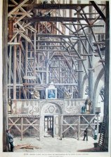 Leon, estado actual de las obras de restauracion de la santa Iglesia Catedral,