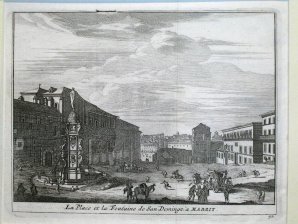 La Place et la Fontaine de San Domingo a Madrit