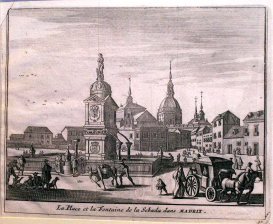 La Place et la Fontaine de la Sebada dens Madrid (Plaza de la Cebada)