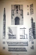 Portada y escalera del Hospital de la Latina,