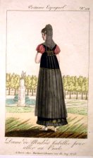Dame de Madrid habillee pour aller au Prado