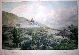 Vista general de Sn. Lorenzo tomada en la inmediacion de la Huerta del Castañar a el mediodia. (Escorial)