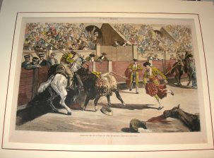 Suerte de vara en la plaza de toros de Madrid